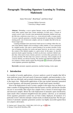 LNCS 4219 - Paragraph: Thwarting Signature Learning by Training