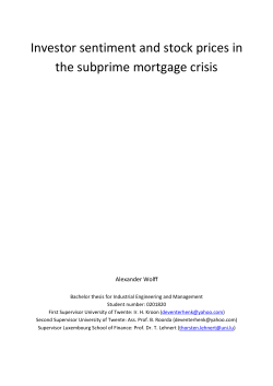Investor sentiment and stock prices in the subprime mortgage crisis