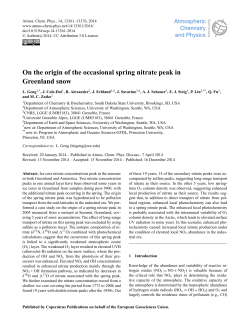 On the origin of the occasional spring nitrate peak in Greenland snow