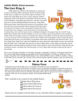 LaSalle Middle School presents&hellip; The Lion King Jr