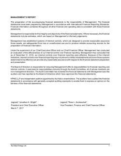 Q4 2016 Financial Statements