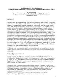 Testimony Human Rights in Egypt