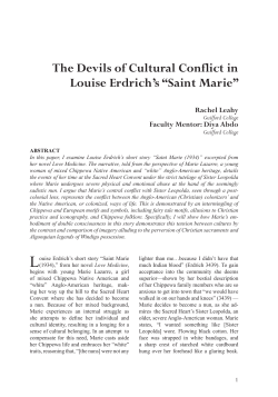 The Devils of Cultural Conflict in Louise Erdrich`s &ldquo;Saint Marie&rdquo;