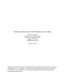 The Seats in Trouble Forecast of the 2010 Elections