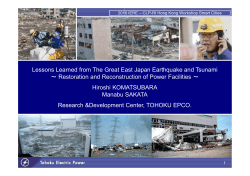 Lessons Learned from The Great East Japan Earthquake and