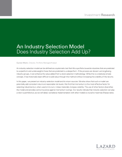 An Industry Selection Model Does Industry Selection Add Up?
