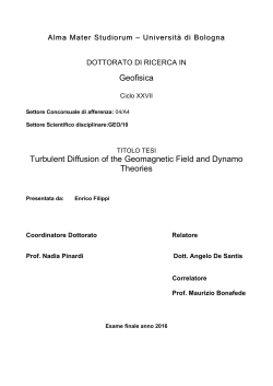 Geofisica Turbulent Diffusion of the Geomagnetic Field and Dynamo