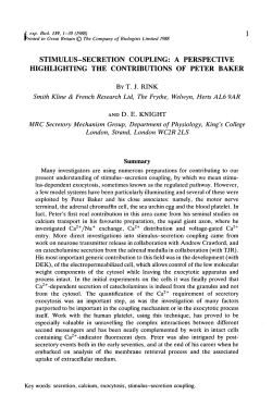 stimulus-secretion coupling: a perspective highlighting the