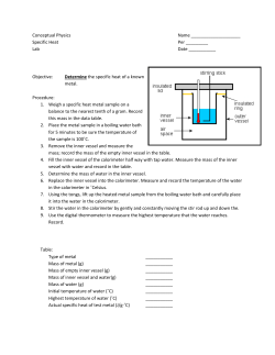 Conceptual Physics Name Specific Heat Per ______ Lab Date
