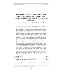 headline trials in the twentieth century: a look at