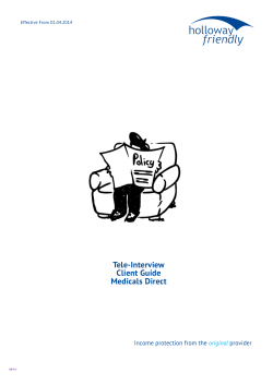 Tele-Interviews Client Guide Medicals Direct