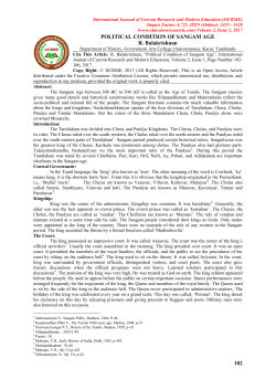 political condition of sangam age - International Journal of Current