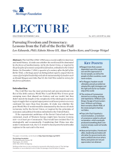 Lessons from the Fall of the Berlin Wall