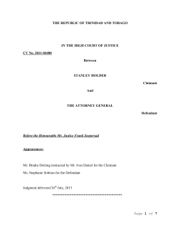 Page 1 of 7 THE REPUBLIC OF TRINIDAD AND TOBAGO IN THE