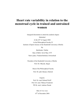 Heart rate variability in relation to the menstrual cycle in trained and