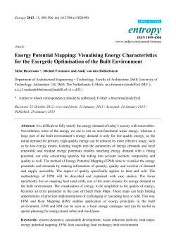 Energy Potential Mapping: Visualising Energy Characteristics for the