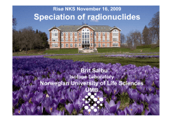 Speciation of radionuclides