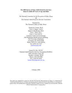 The 2004 Survey of Adult Protective Services