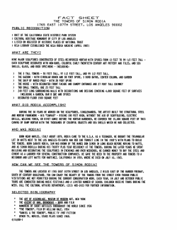 Fact Sheet for The Towers of Simon Rodia