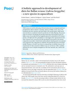 A holistic approach to development of diets for Ballan wrasse