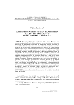 CURRENT PROSPECTS OF KOREAN REUNIFICATION AGAINST