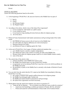 How the Middle East Got That Way Questions