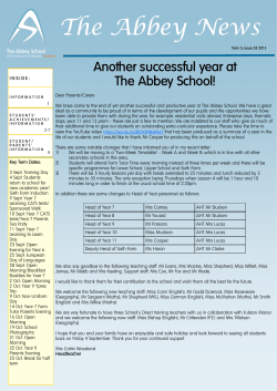 The Abbey News - The Abbey School