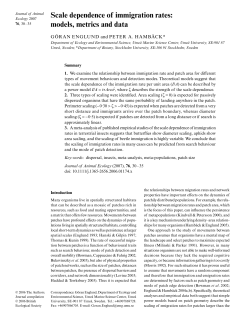 Scale dependence of immigration rates: models, metrics and data