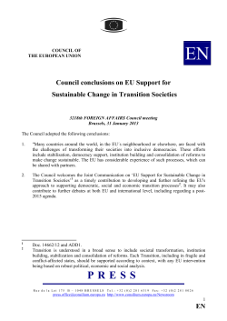 E Council conclusions on EU Support for Sustainable