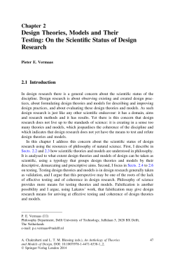Design Theories, Models and Their Testing: On the Scientific Status