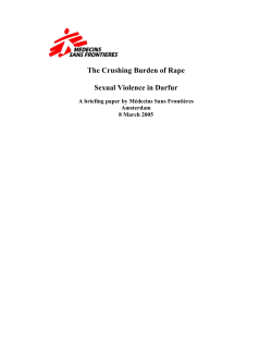 The Crushing Burden of Rape Sexual Violence in Darfur