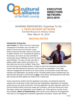 Sharing Resources: Peer Advisor Network