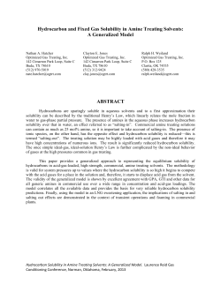 Hydrocarbon and Fixed Gas Solubility in Amine T