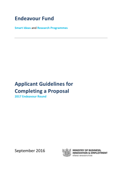 Applicant Guidelines for Completing a Proposal
