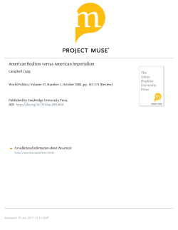 American Realism versus American Imperialism