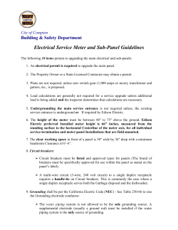Electrical Service Meter and Sub-Panel Guidelines