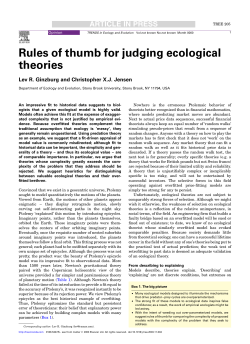 Rules of thumb for judging ecological theories