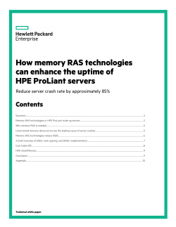 How memory RAS technologies can enhance the uptime of HPE