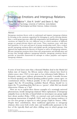 Intergroup Emotions and Intergroup Relations