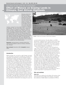 Effect of Manure on Grazing Lands in Ethiopia, East African