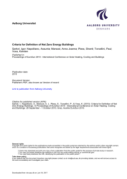 Criteria for Definition of Net Zero Energy Buildings - VBN