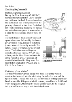 The Schiffdorf windmill Preface on grain processing During the New