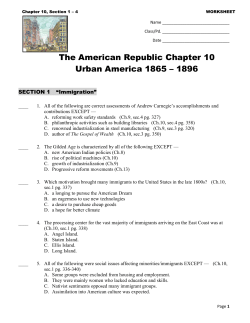 The American Republic Chapter 10 Urban America