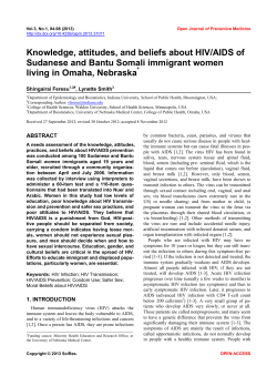 Knowledge, attitudes, and beliefs about HIV/AIDS of Sudanese and