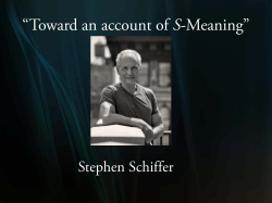 Toward an account of S-Meaning