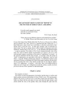 OSCAR WILDE`S REFUTATION OF &ldquo;DEPTH&rdquo; IN THE PICTURE OF
