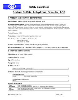 Sodium Sulfate, Anhydrous, Granular, ACS
