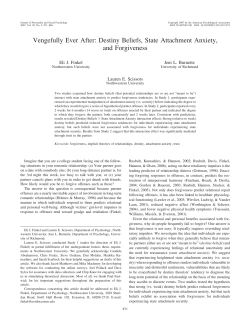 Destiny Beliefs, State Attachment Anxiety, and