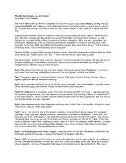 May 2006 &ndash; The Da Vinci Code fact or fiction?