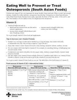Eating Well To Prevent and Treat Osteoporosis (South Asian Foods)